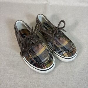 Sperry Kids Plaid Sneakers - Brown and Multicolor